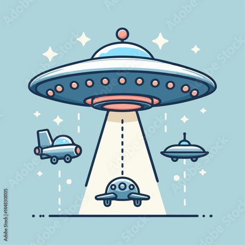 illustration of an alien saucer plane