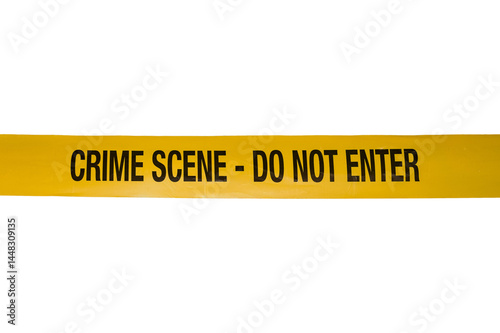 Obraz na płótnie Yellow Crime Scene Do Not Cross Tape Isolated on a white background w salonie