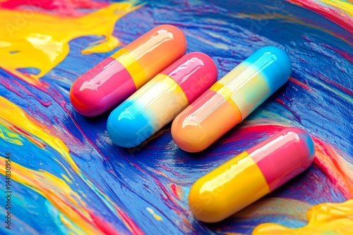 Hallucination - due to amphetamines: abstract image of human state. Perception error. Ghostly figure. Metaphorical amphetamines awareness of a mental illusion. What causes hallucinations.