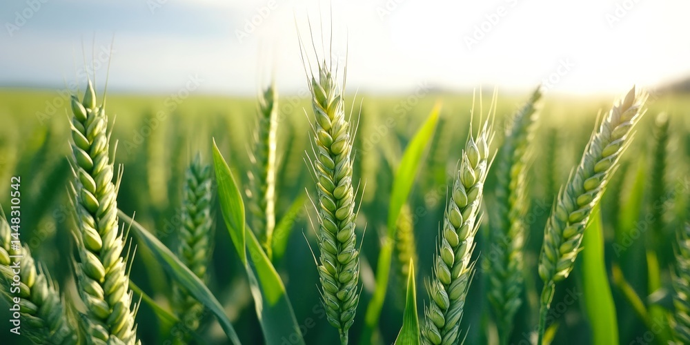 A field of ripened corn crops during the harvest season under a clear sky.