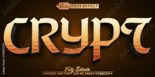 Crypt Vector Editable Text Effect Template