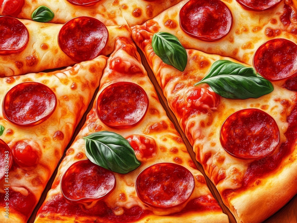A mouthwatering pepperoni pizza, topped with melted cheese, ready for slicing.