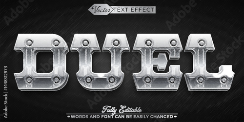 Silver Wild West Duel Vector Editable Text Effect Template