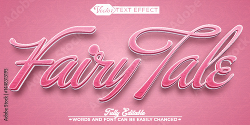 Cartoon Sweet Fairytale Vector Editable Text Effect Template