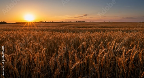 wheat field at sunset