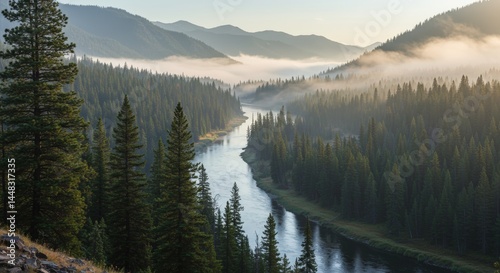 river between mountain