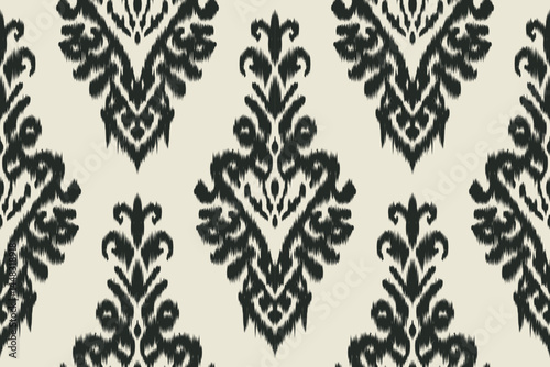 Seamless ethnic ikat pattern in tribal, folk embroidery, and Mexican style Aztec geometry for Graphic Arts, Carpet Design, Wallpaper, Wrapping, and Clothing.