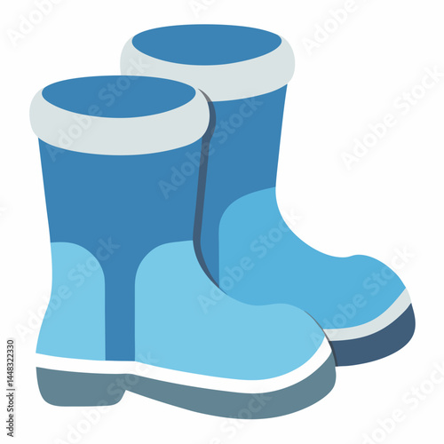 blue rubber boots