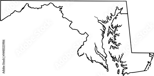 map of Maryland, united states of america on white background
