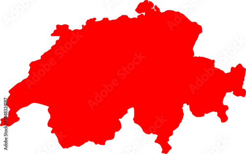 Switzerland map in outline style, black color
