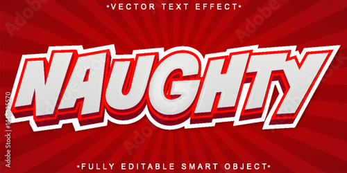 Red Comic Naughty Vector Fully Editable Smart Object Text Effect