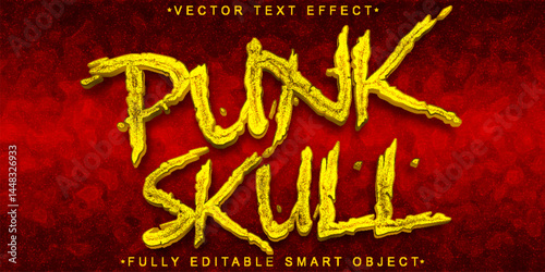 Punk Skull Vector Fully Editable Smart Object Text Effect