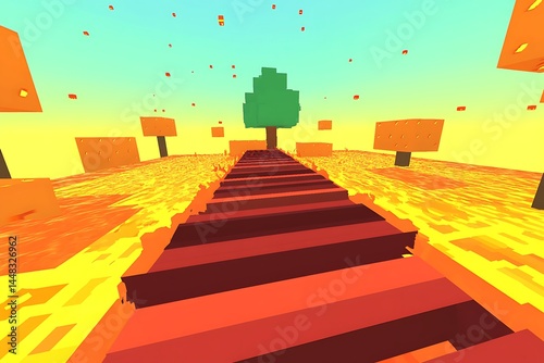 Crumbling bridge over lava river in volcanic dungeon guarded by fire spirits