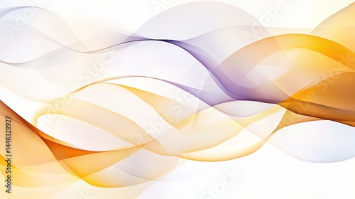 Abstract waves in warm colors flow gracefully across a soft background, creating a serene atmosphere