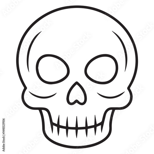 coloring page illustration of skull