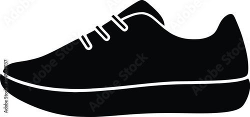 Black sneaker shoe footwear athletic shoes running shoes casual shoes sport shoes training shoes gym shoes icon