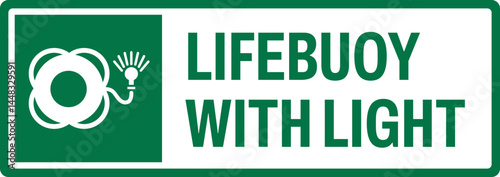 emergency and first aid safety signs v2 uppercase text_lifebuoy with light_landscape size 1/2 a4,a3,a2,a1	 