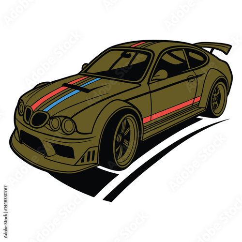 black sports car  with white background eps 10