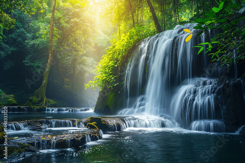 Lush waterfall forests teem with a wide array of ecosystems and rich biodiversity, highlighting the flourishing life and intricate connections found in these unspoiled habitats    