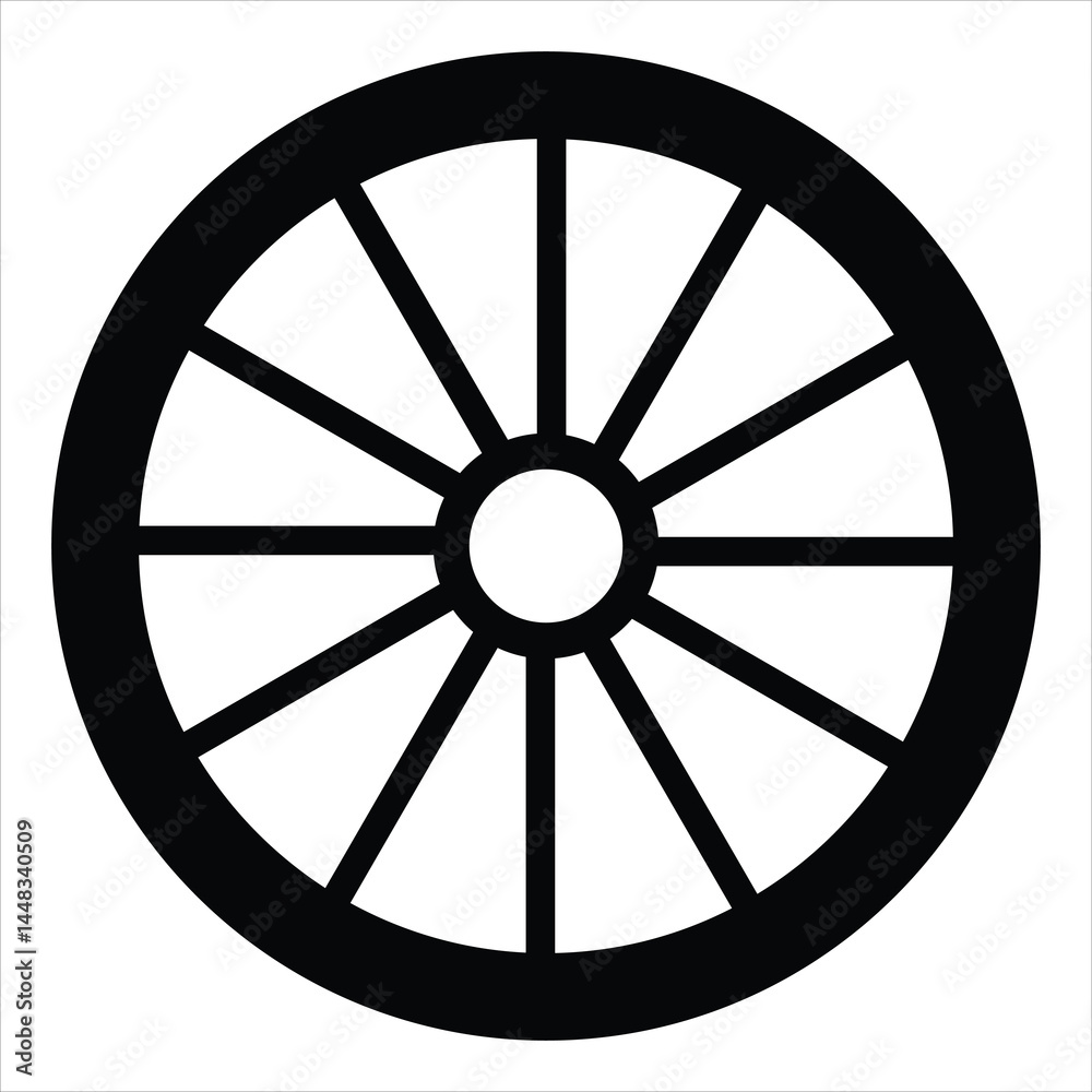Fototapeta premium wooden wheel vector illustration