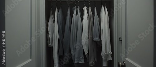 pieces curated open wardrobe with neatly hung linen