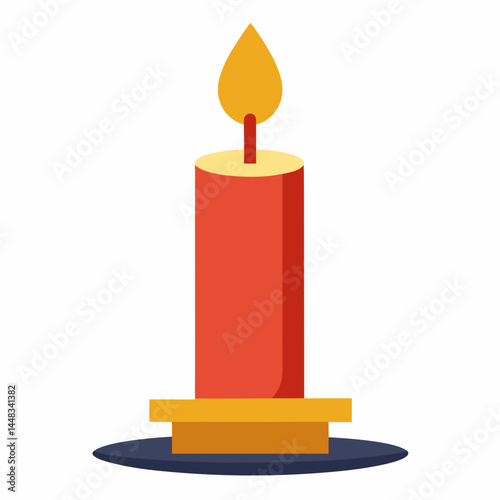 burning candle in a candlestick