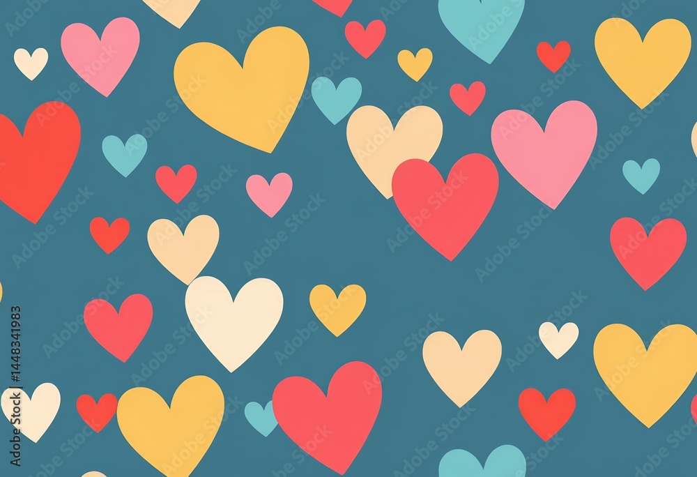 Simple whimsical two-tone gender-neutral heart pattern Seamless raster background ideal for nursery or Scandi design, pattern, playful Simple whimsical two-tone gender-neutral heart pattern Seamless raster background ideal for nursery or Scandi design, pattern, playful