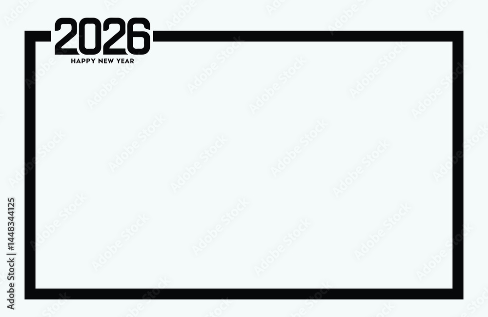 Obraz premium minimalist calendar design, blank white rectangle, bold black border, 