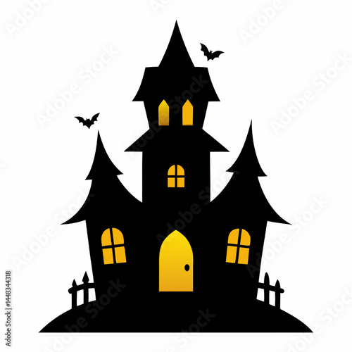 halloween castle vector illustration