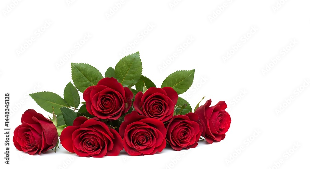 Obraz premium A Stunning Bouquet of Classic Red Roses on White