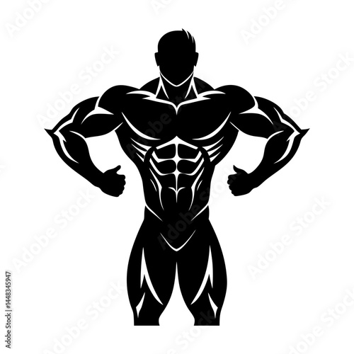 Wallpaper Mural Muscle Man Silhouette vector illustration Torontodigital.ca