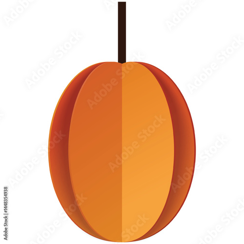 Apricot fruit vector illustration. Ripe nectarine flat icon. Whole sweet organic food isolated on white background