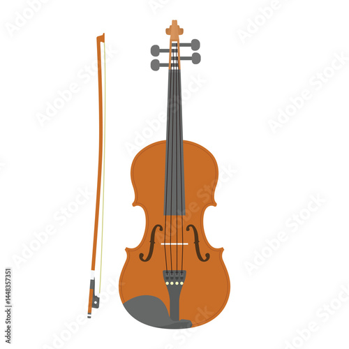 Violin Flat Illustration. Clean Icon Design Element on Isolated White Background