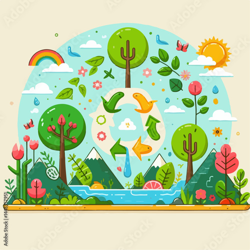illustration of environmental pollution previntion 