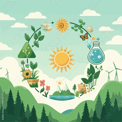 illustration of environmental pollution previntion 