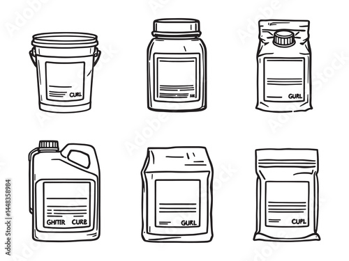Agricultural pesticide product with warning sign illustration