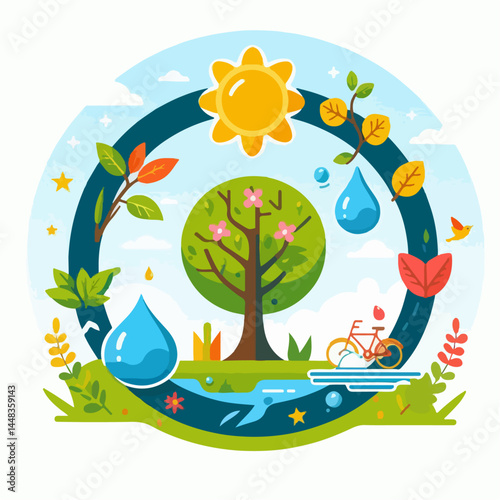 illustration of environmental pollution previntion 