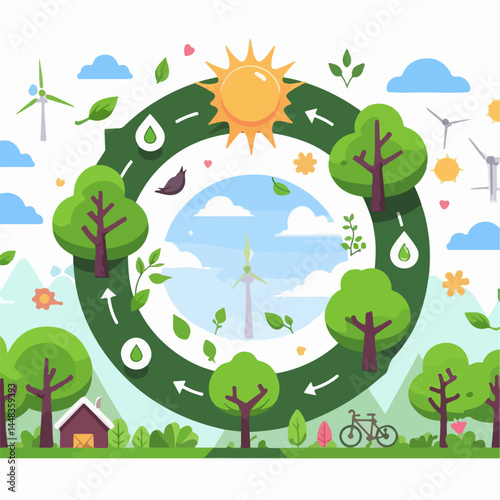 illustration of environmental pollution previntion 