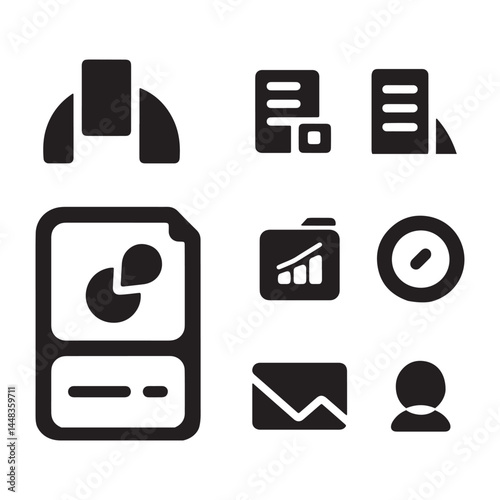 Business people, human resources, office management - thin line web icon set. Outline icons collection. Simple vector illustration