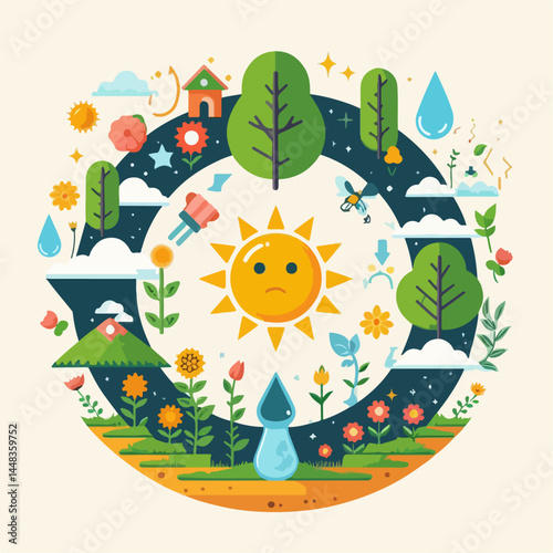 illustration of environmental pollution previntion 
