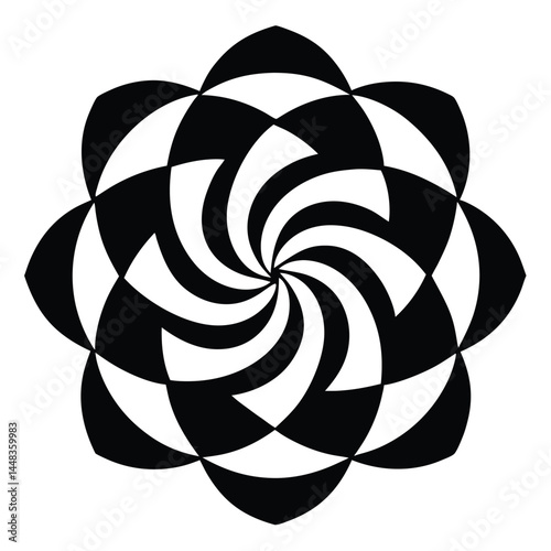 Wallpaper Mural abstract, geometric, spiral, concentric circles, black and white, optical illusion, hypnotic, abstract pattern, abstract design
 Torontodigital.ca