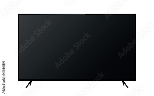 Realistic turned off TV screen. Modern blank LCD LED television. Vector illustration isolated on white background. Ideal for mockups and tech design