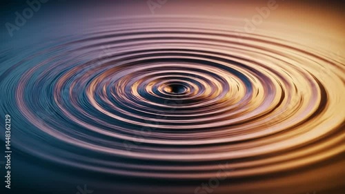 Golden Ripple Waves in Still Water