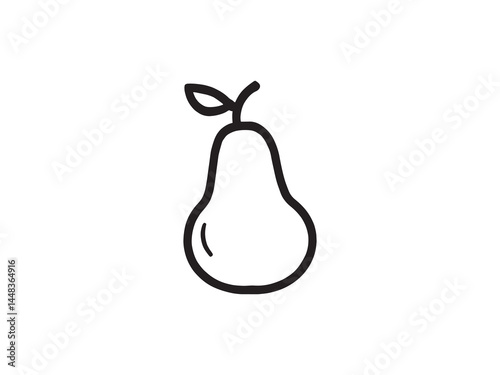 Apple line art icon illustration in minimal style