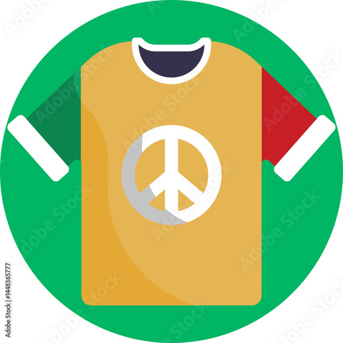 T-shirt with reggae colors and design, symbolizing casual island fashion.