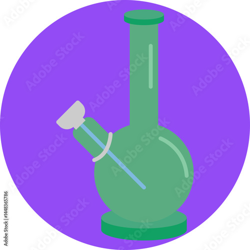 A traditional smoking device used in reggae culture, often made of glass or bamboo.