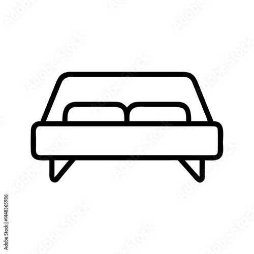 Minimalistic Bed Icon Outline Design  
