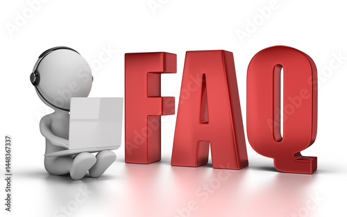 3D man with a laptop