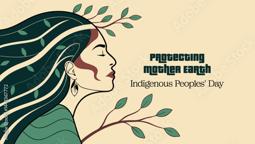 Protecting Mother Earth: Indigenous Peoples' Day illustration