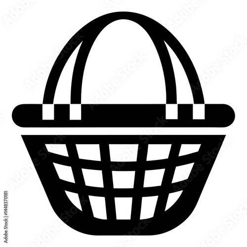 Basket stencil icon.
